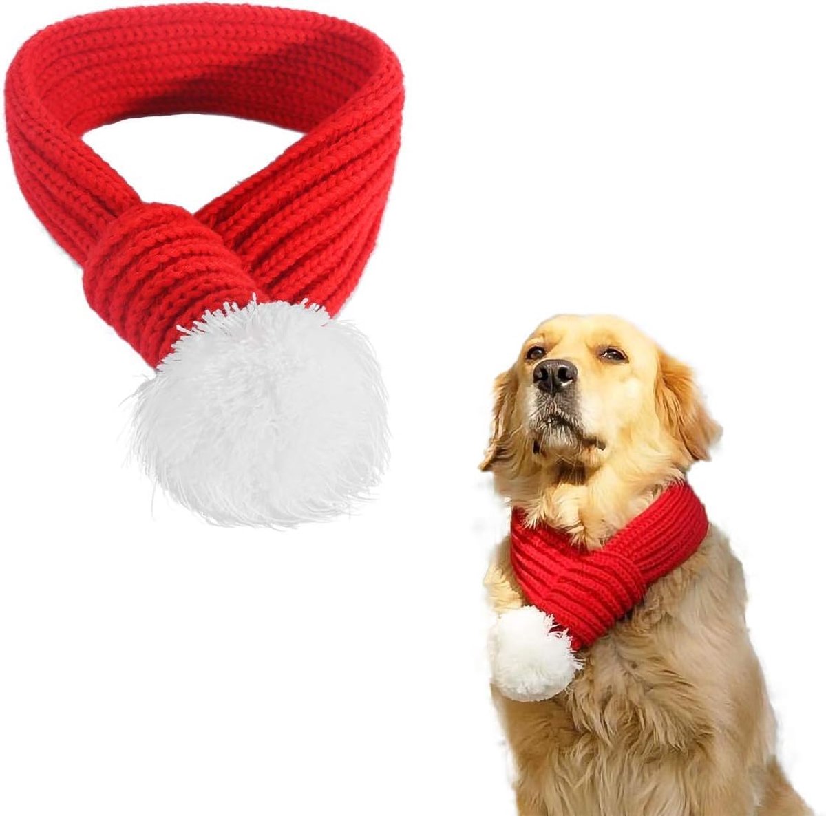 Honden kerstsjaal kostuum hondenkleding rood XL