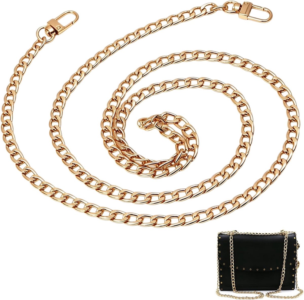 120cm platte gouden ketting voor schoudertas metalen handtas vervanging