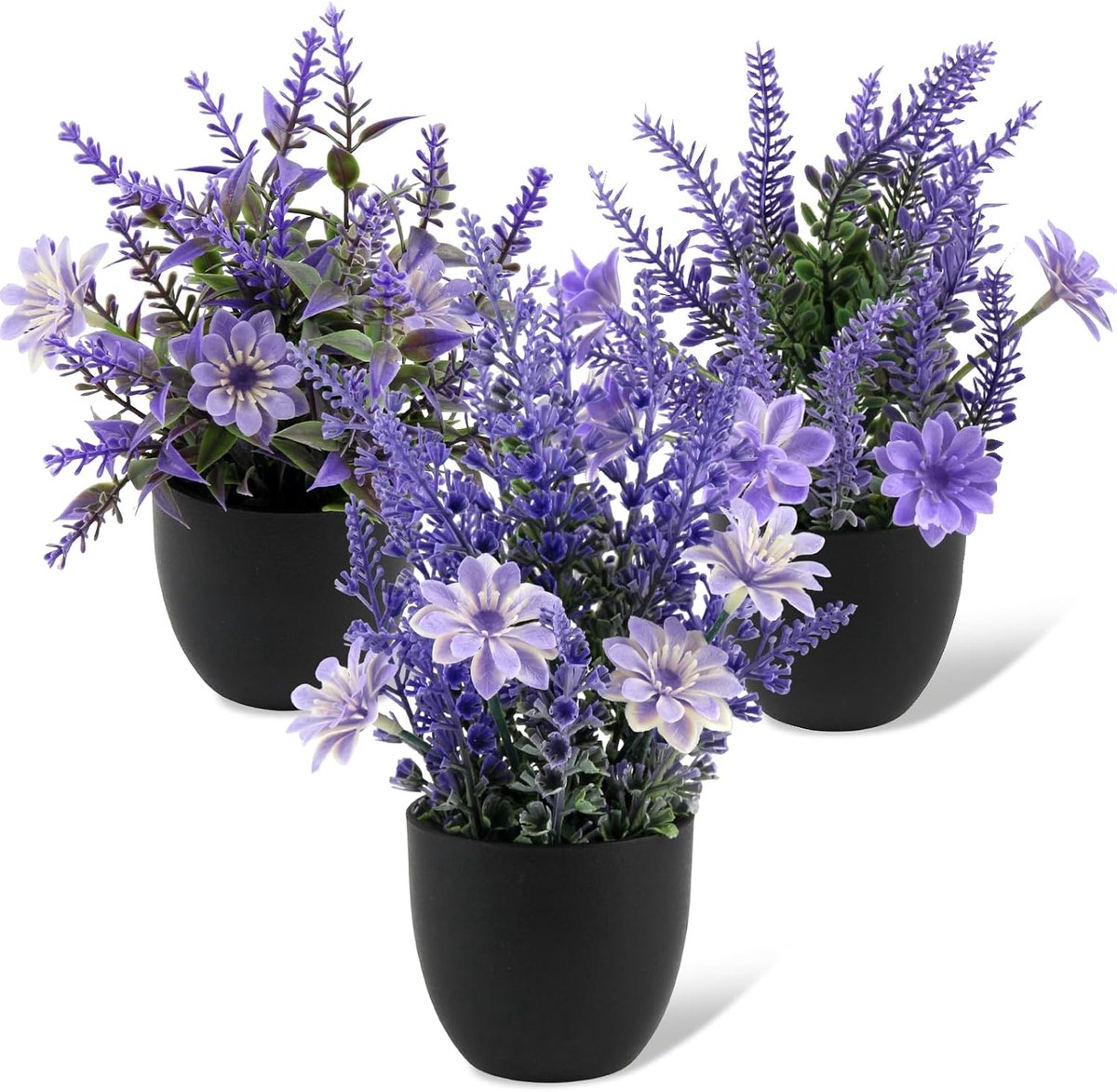 3 stuks kunstmatige kamerplanten lavendel kunstplant in pot