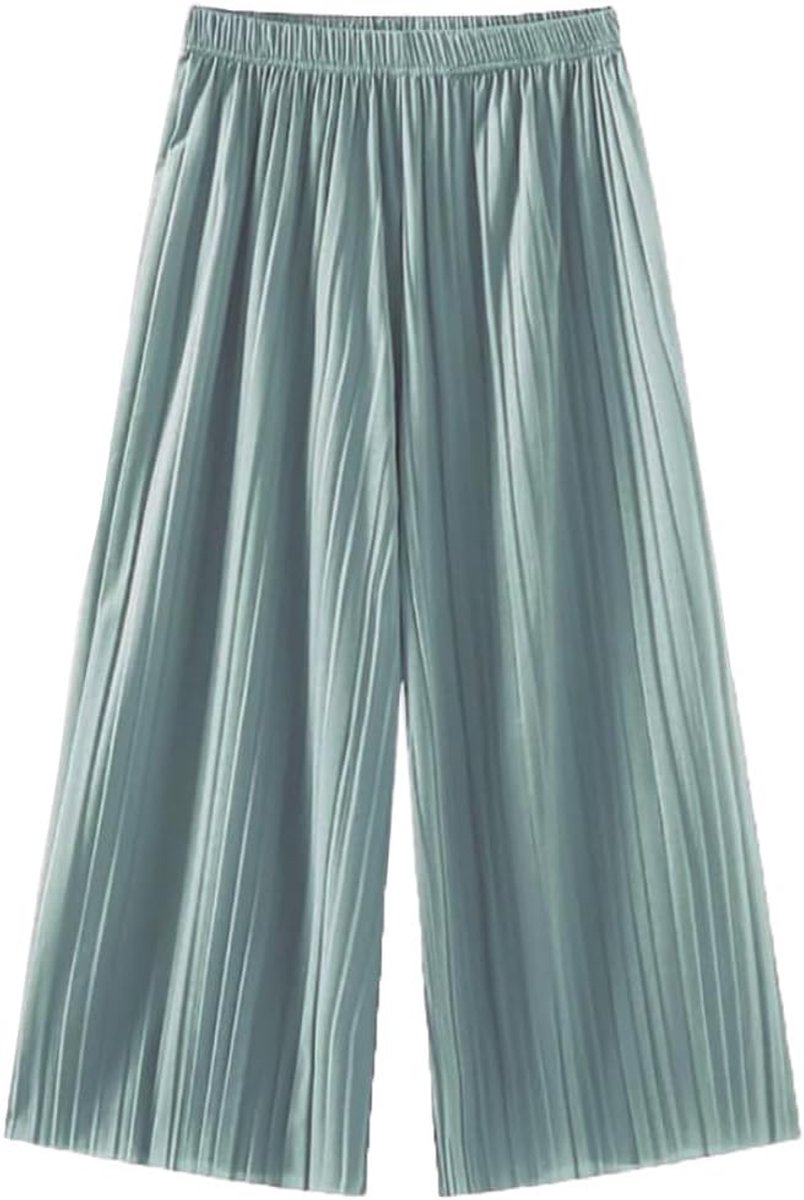Palazzobroek voor dames, lichte zomerbroek, trekkoord, vrijetijdsbroek, hoge taille
