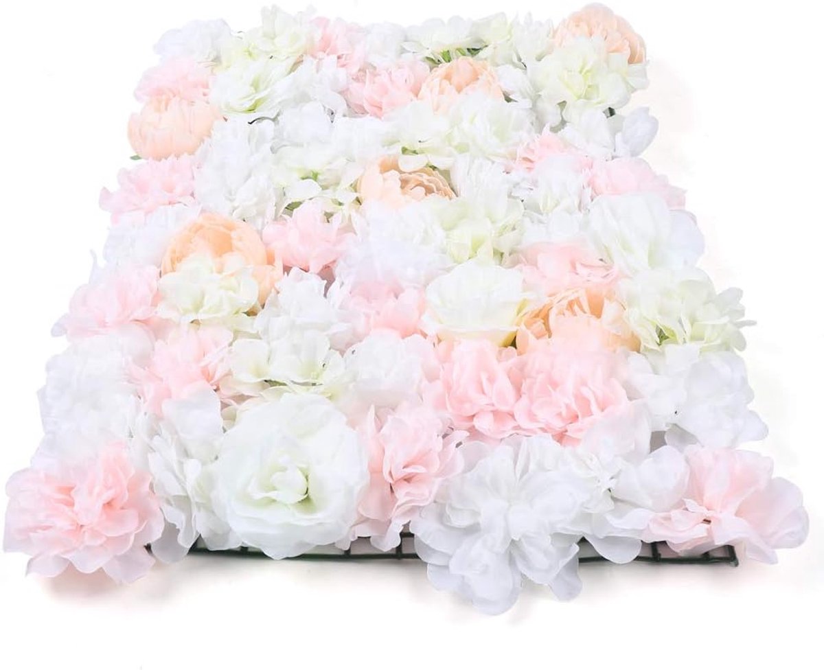 Kunstbloemenwand, rozenwand, romantische bloemenwand, kunstbloemen, decoratie, wand, als fotografie-rekwisieten en wooncultuur, van zijdebloemen, 20 stuks