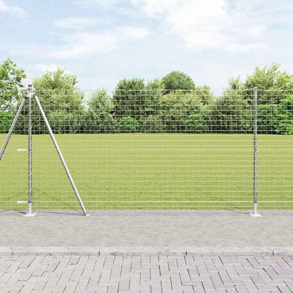 Palen voor in beton 13 stuks. 130 cm zilver, paalset voor tuin en terras, gepoedercoat staal