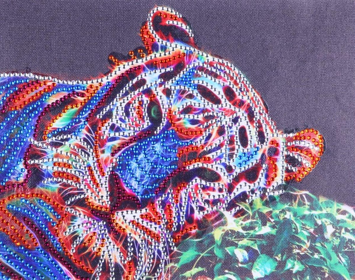 5D Diamond Painting DIY Full Drill Rhinestones, ABEUTY Kleurrijke Tijger Dier, Verf met Diamanten Crystal Diamond Art Kits (Tijger)