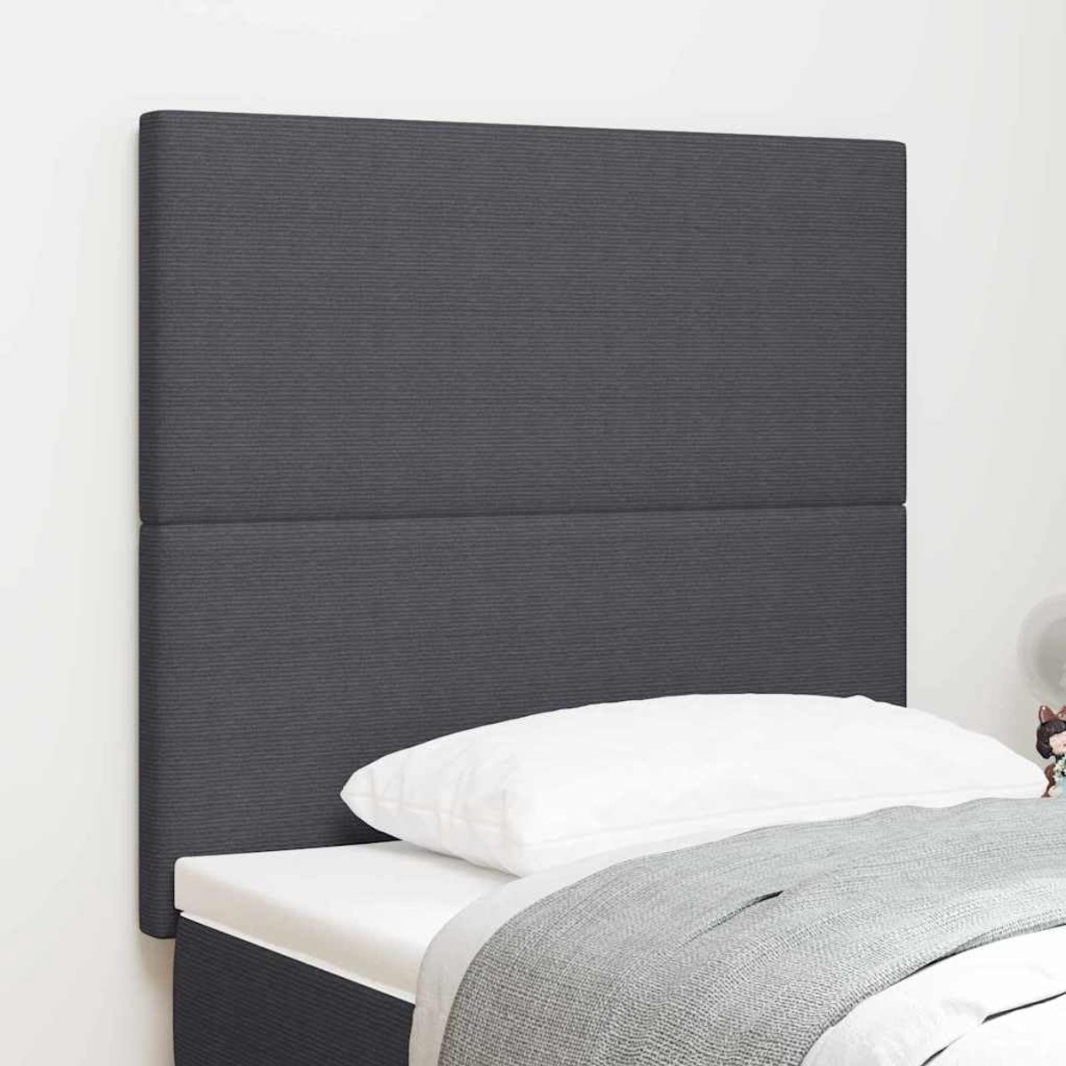 donkergrijs, 100 cm, met ledstrip, voor slaapkamer, van hout en polyester op de rug, verstelbare montagehoogte en RGB-instellingen,
