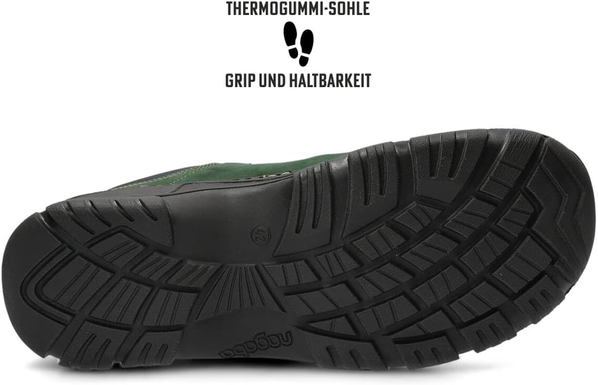Nagaba - Wandelschoenen voor heren - Trekkingschoenen voor heren - Herenschoenen, outdoorschoenen, heren echt leer, met veters - Leren schoenen met antislipzool