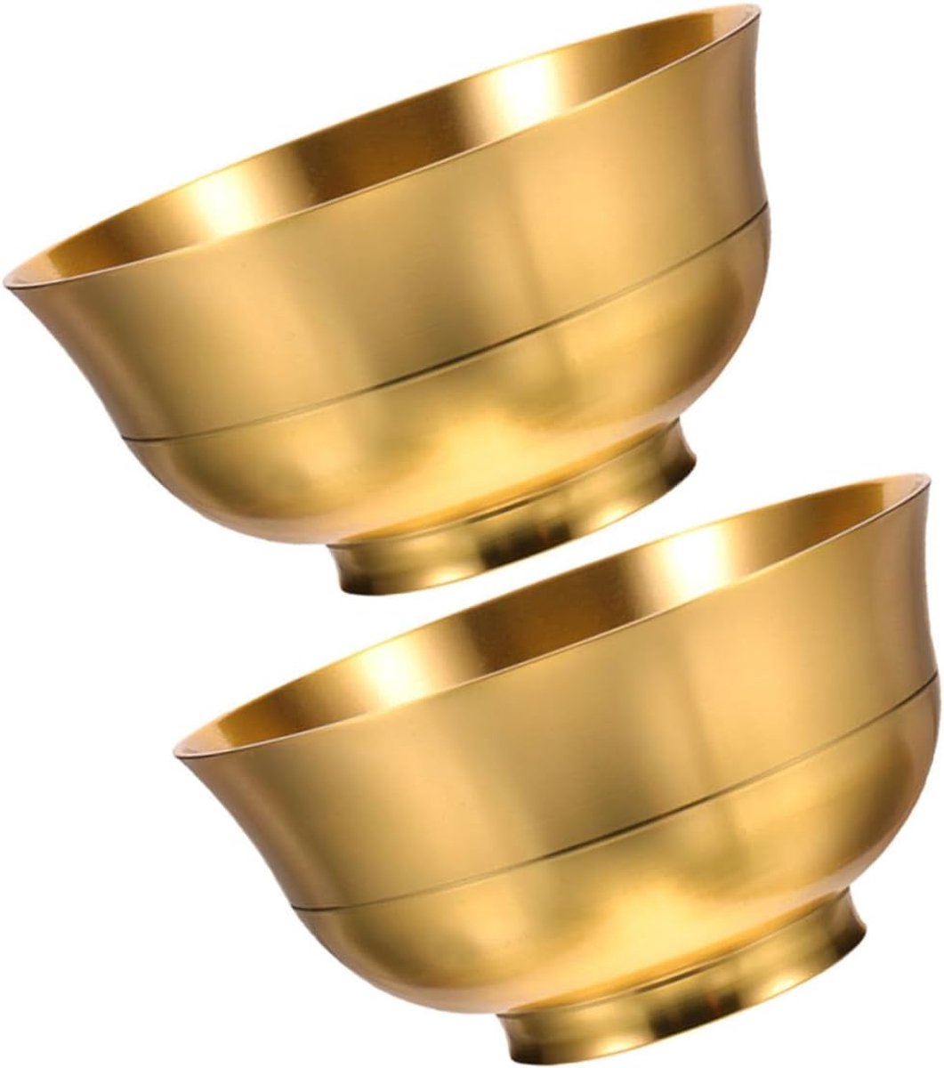 2 Stuks Antiek Gehard Messing Offerkom Waterkom voor Boeddhistische Tempelhuisdecoratie Ceremonieel Gebruik