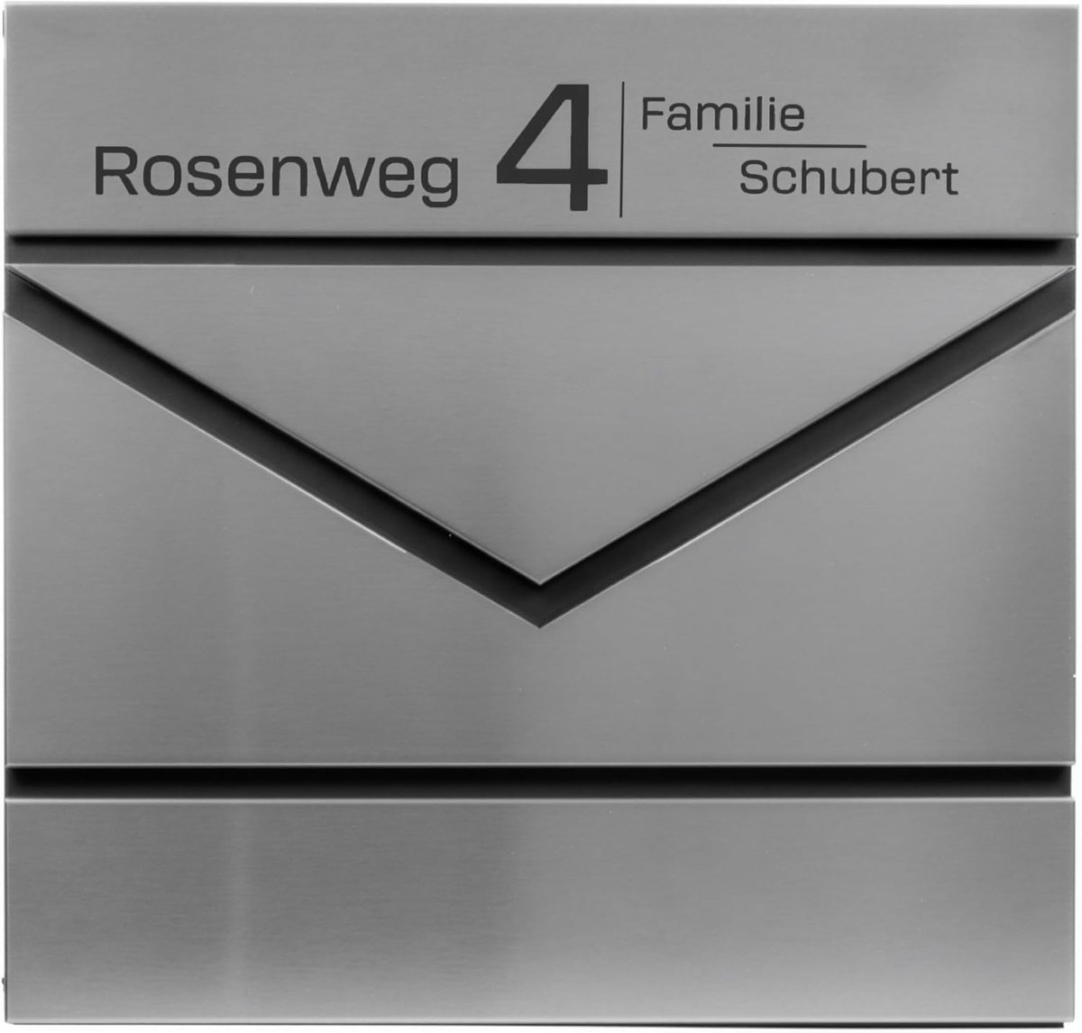 Premium RAL7016 Brievenbus, gepersonaliseerd, met krantenvak en 2 sleutels, moderne brievenbus met naam, straatnummer, antracietgrijs, wandbrievenbus gegraveerd, met montagemateriaal