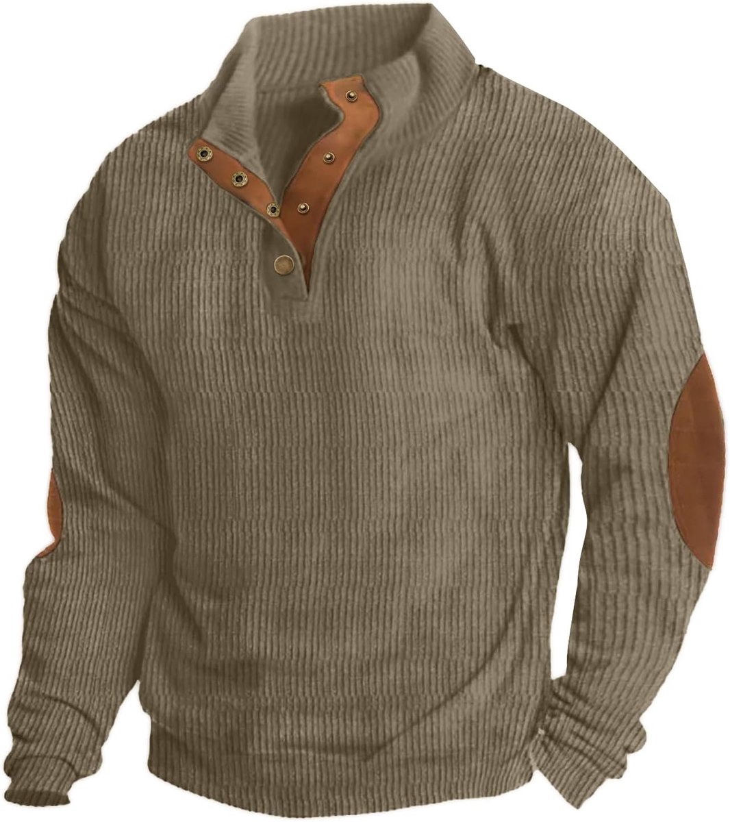 Sweatshirts Henley Neck Snap Knopen Stand Kraag Lange Mouw Winter Sweatshirt Tops