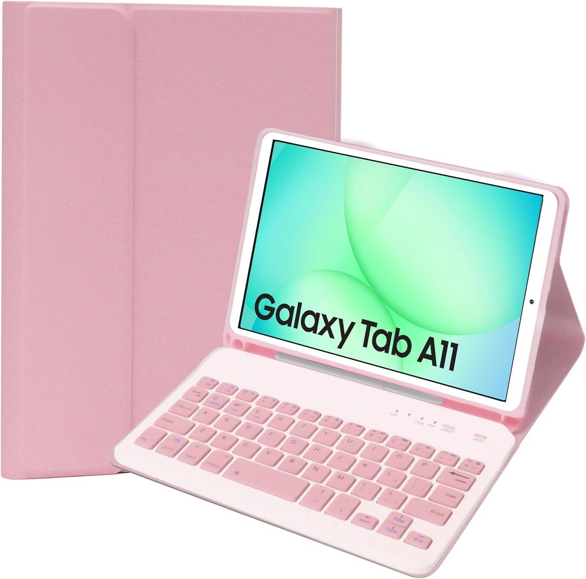 Toetsenbordhoes voor Samsung Galaxy Tab A9 8.7 Inch 2023 (SM-X110/X115/X117), Slim A9 tablethoes met Bluetooth-toetsenbord, afneembaar toetsenbord met S-penhouder voor Samsung Tab A9 (roze)