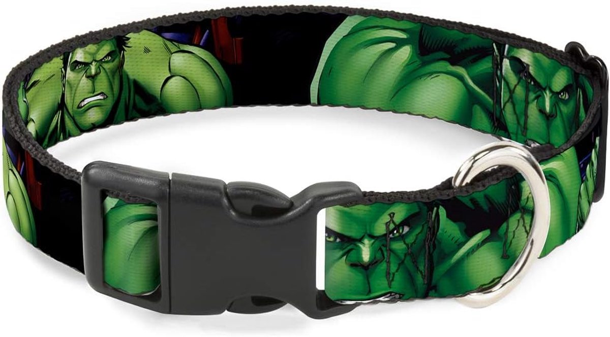 Hulk Hondenhalsband, kunststof, met clip, groot, 38-66 cm, 2,5 cm