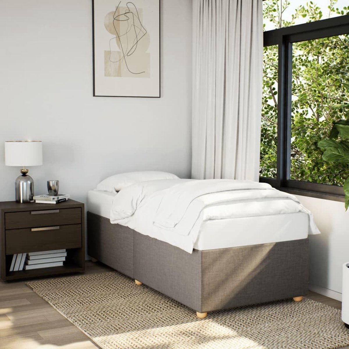 Slaapkamer Lattenbodem Taupe 80x200 cm
