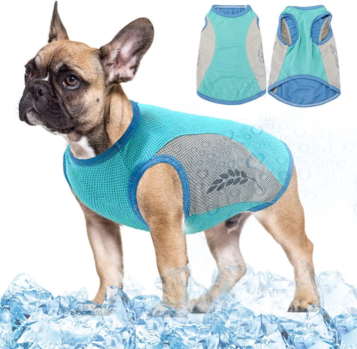 Honden koelvest, veilig ademend zonwerend honden T-shirt UV bescherming honden koelvest met reflecterende strips voor lente zomer, stretch-to-fit koelvest voor kleine tot middelgrote