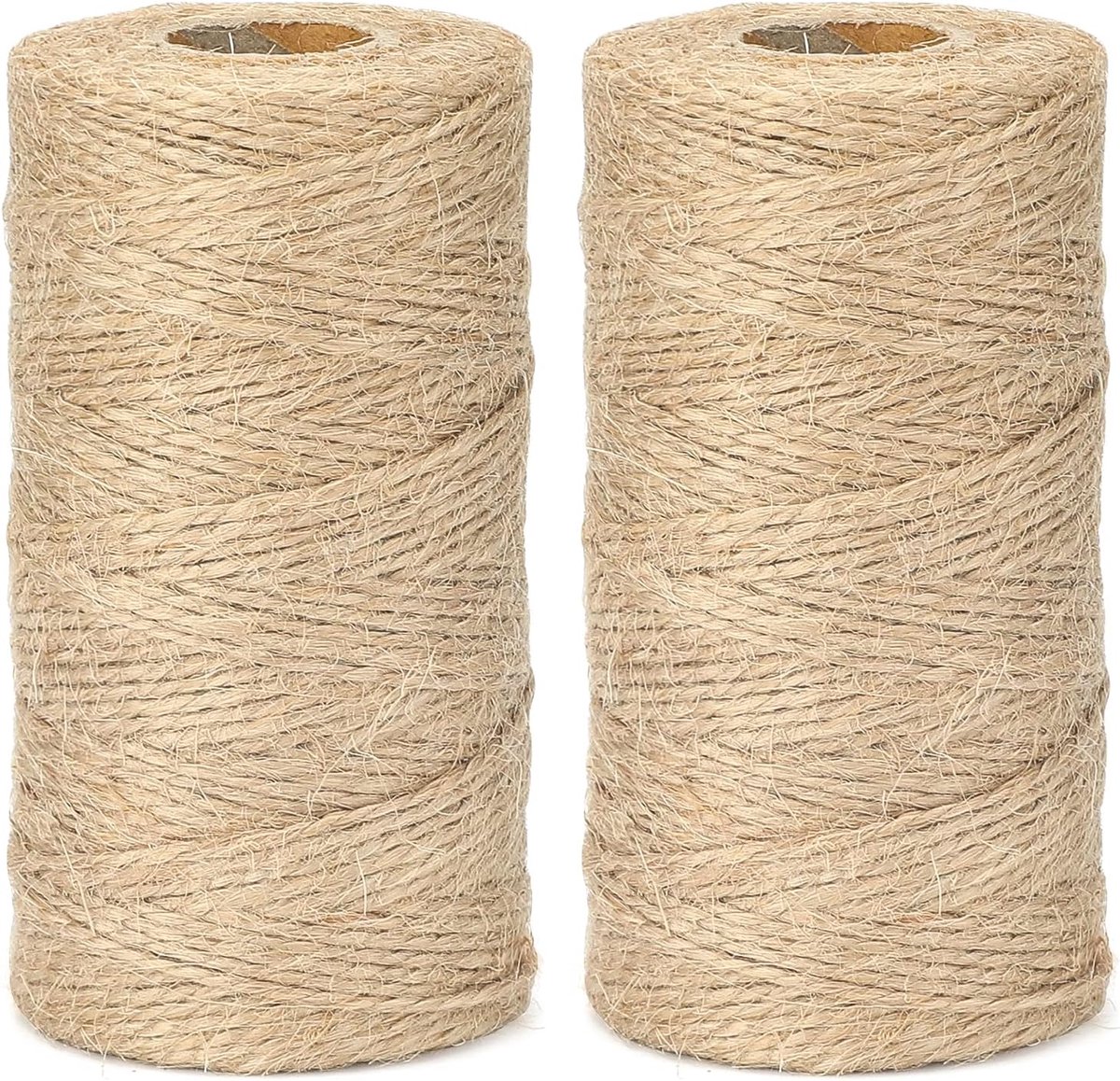 Jute koord, 200 m bruin, 1,5 mm jute koord voor tuin, 2-laags knutselkoord voor knutselen, jute decoratief koord voor doe-het-zelf kunstnijverheid, tuinieren