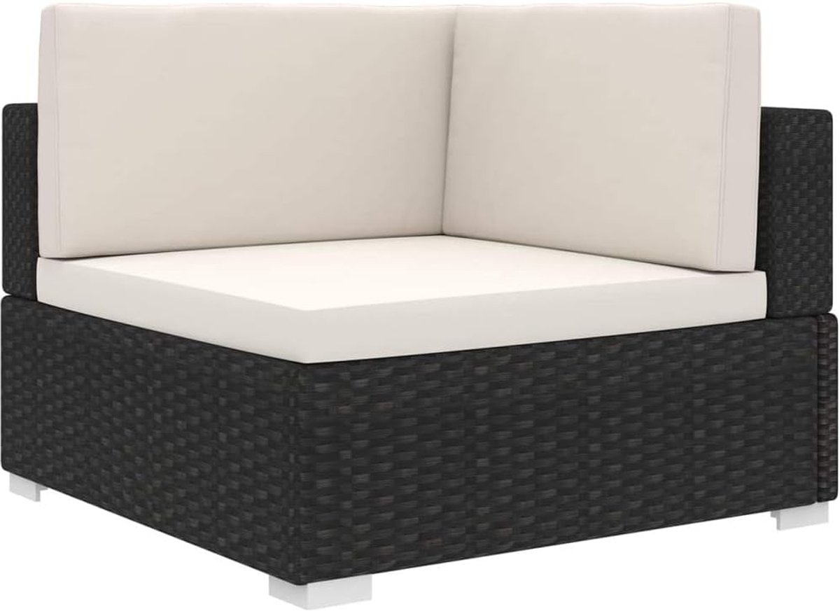 Modular middenbank rotan hoekbank combineert stijl met kussens, tuinstoel tuinbank polyrotan lounge stoel tuinmeubelen 70 x 52,5 cm, gepoedercoat stalen frame