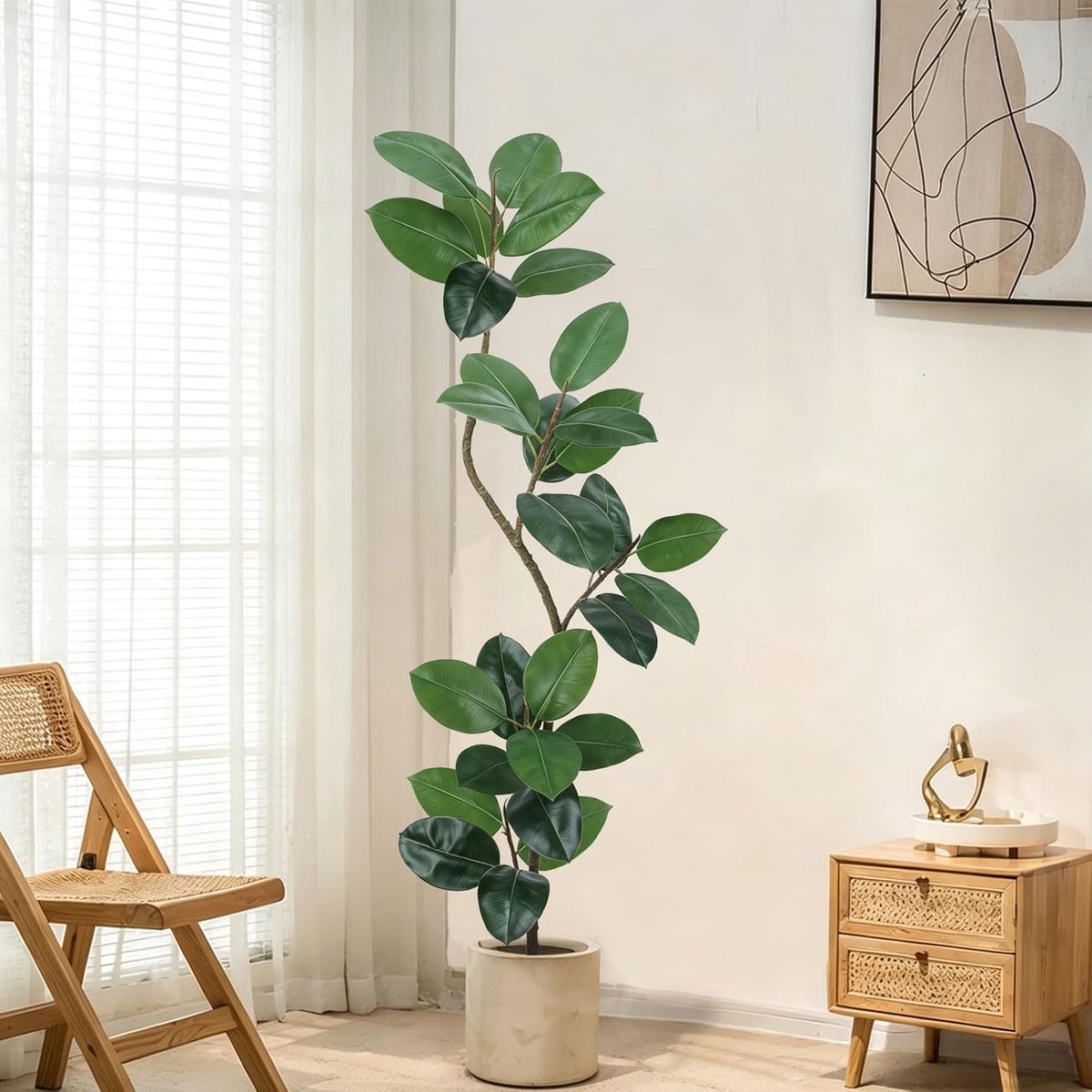 Kunstficus Elastica-boom 180 cm groen