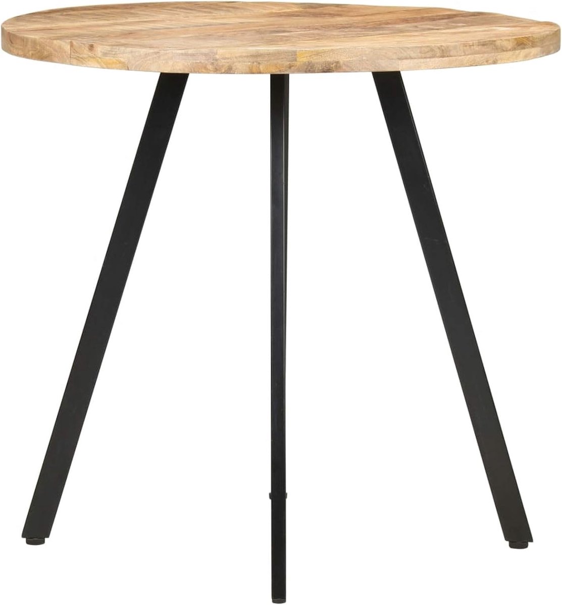 Eettafel, keukentafel, koffietafel, eettafel, eettafel, voor woonkamer, eetkamer, 80 cm, ruw mangohout
