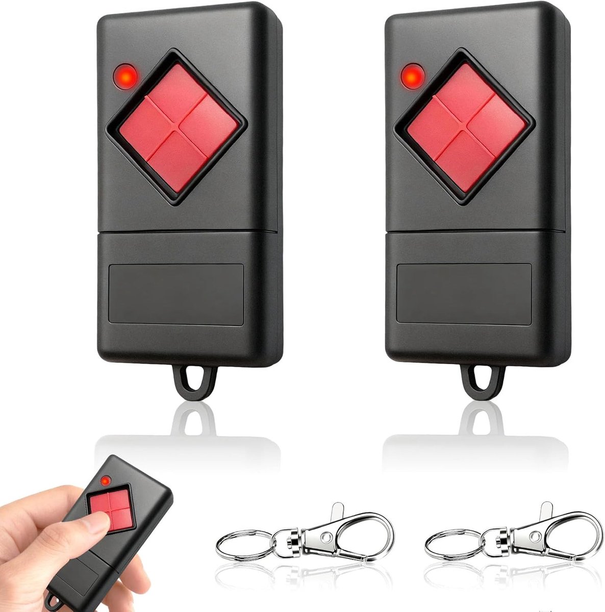 2 stuks garagepoort handzender 40,685 MHz vervangende afstandsbediening voor Dicket MAHS40, MAHS40-01, MAHS40-04 40 MHz, garagedeuropener compatibel met Dickert 40,685 MHz dip-schakelaar