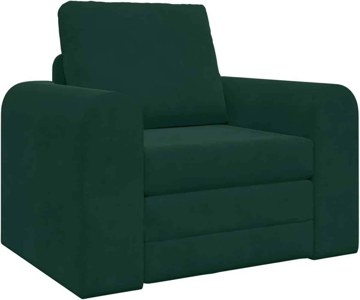 Vloersofa, 2-in-1, donkergroen, 98 x 71 x 83 cm, fluweel, slaapbank, dagbed, slaapbank voor woonkamer, logeerkamer, kleine woningen