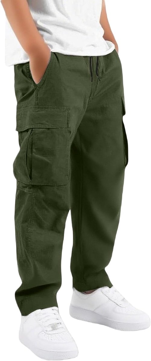 Cargobroek voor kinderen met meerdere zakken, comfortabele vrijetijdsbroek voor jongens, geschikt om buiten te spelen en voor dagelijks gebruik