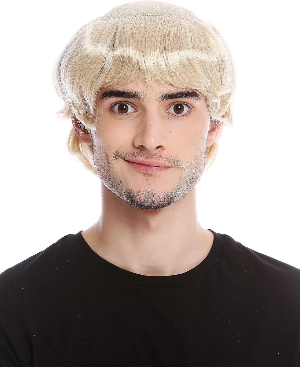 Herenpruik Carnaval Halloween Monnik Tonsuur Kale plek Blond Lichtblond ABT Middeleeuws