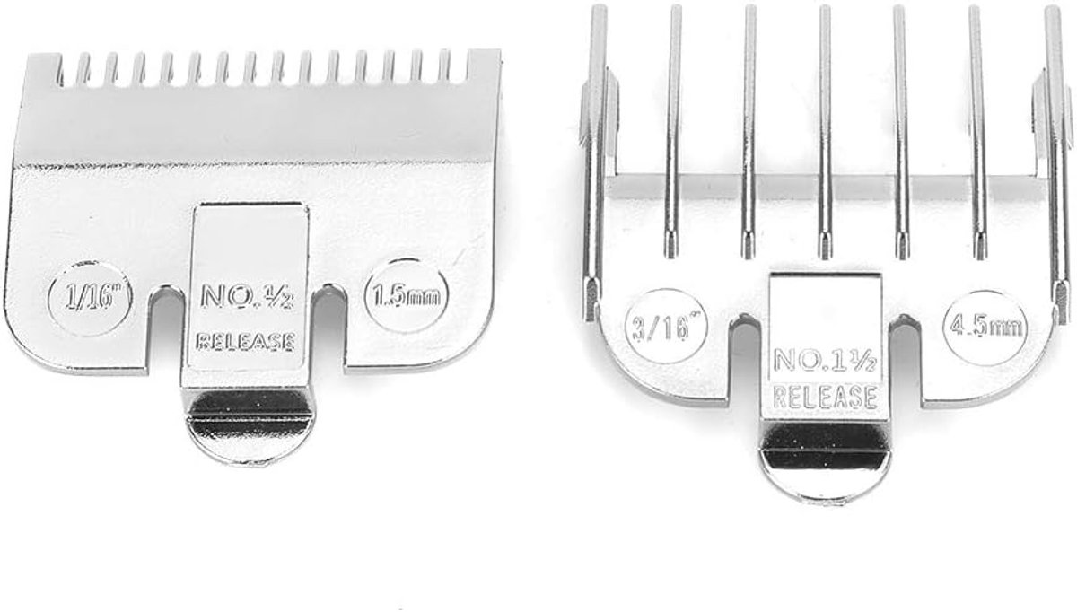 Universele tondeuse opzetkam 1,5 mm + 4,5 mm - roestvrij staal - snijgids - voor professionele kappers