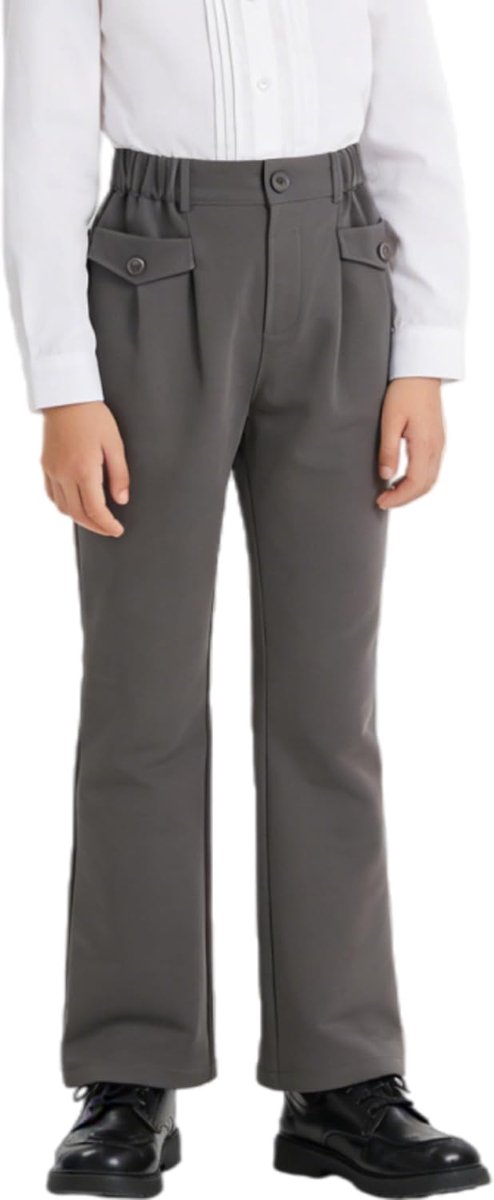 Formele uniformbroek voor meisjes, elastische tailleband, broekspijpen, elastisch, school