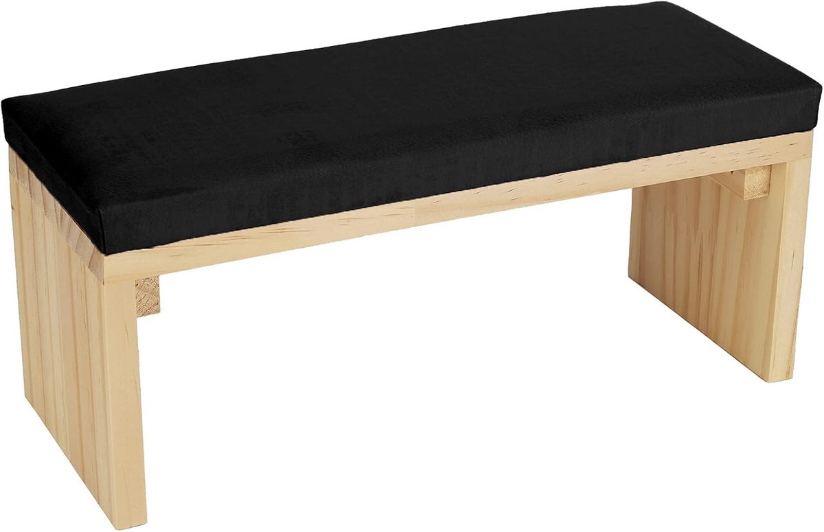 Duurzame en Zachte PU Leren Manicure Pad met Houten Houder voor Nageltafel - Handsteun voor Perfecte Nagels