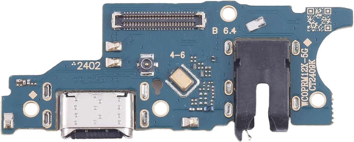 Compatibel met Realme 12x 5G RMX3997 RMX3993 schakelcircuit module PCB-poort USB type C-aansluiting oplaadbus + microfoon oproepen DC Board Sync gegevens + jack hoofdtelefoon