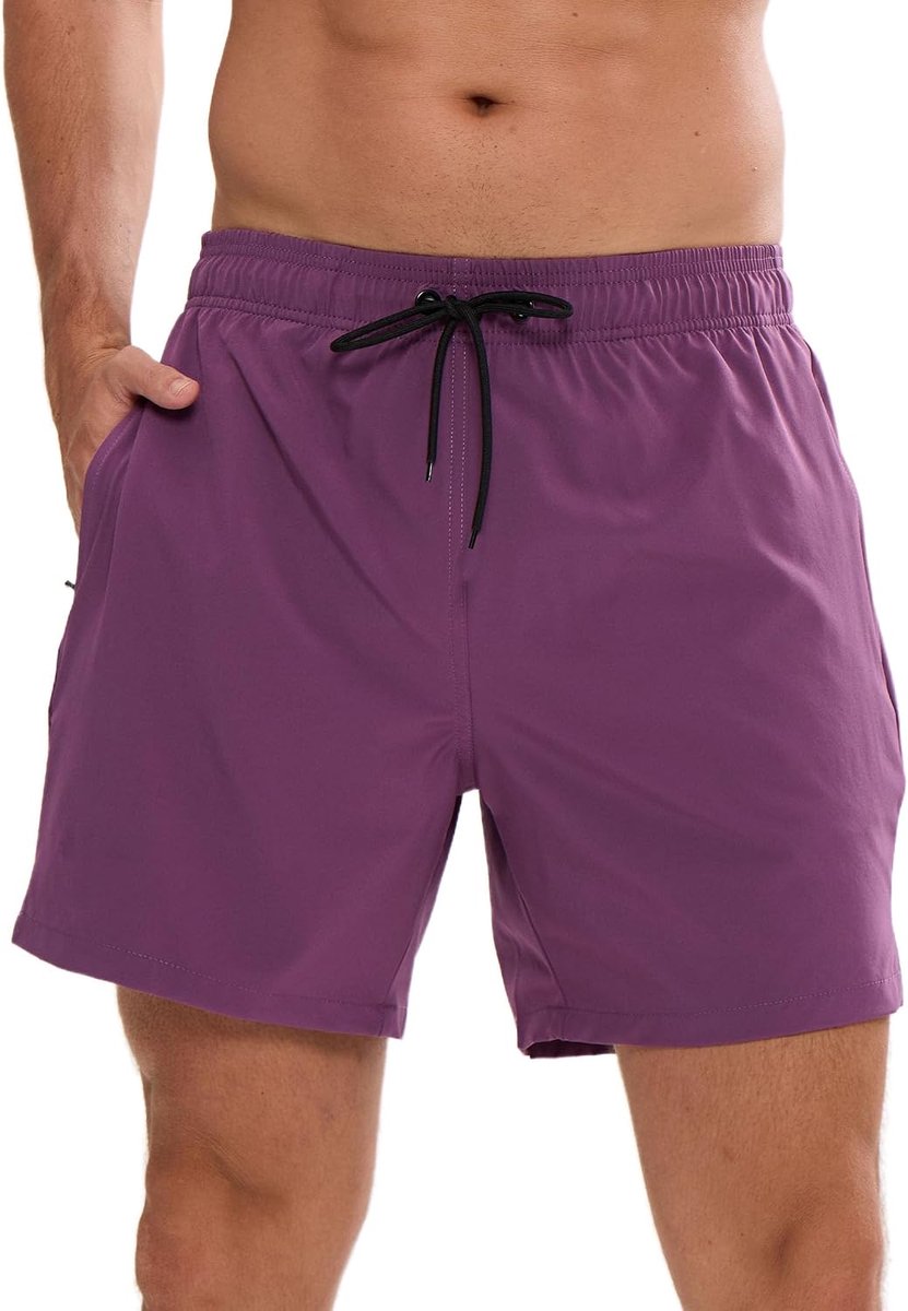 Shorts met ritszakken surfen rekbare strandshorts ademende mesh voering sneldrogend