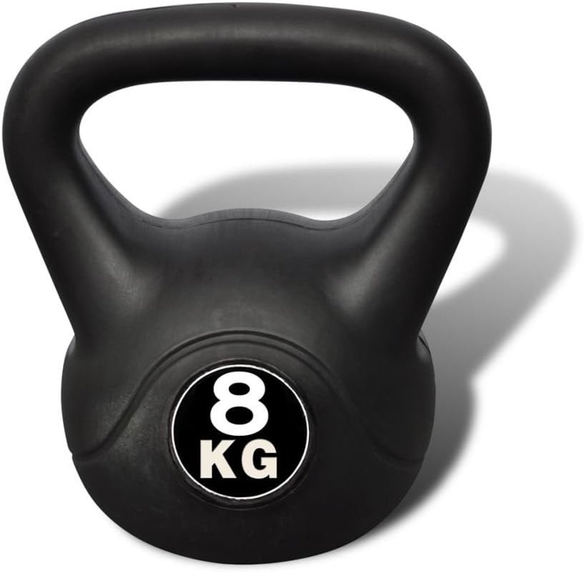 Kettlebell kogelhalter trainingshalter 20 x 20 x 27 cm van beton met een kunststof ommanteling, trainingshalter fitness kogelhalter beton met kunststof coating, 8 kg.