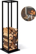 Soluflame® Houtopslag binnen - Houtrek Binnen - Brandhoutrek Zwart 120x35x35 cm Metaal - Haardhout opslag