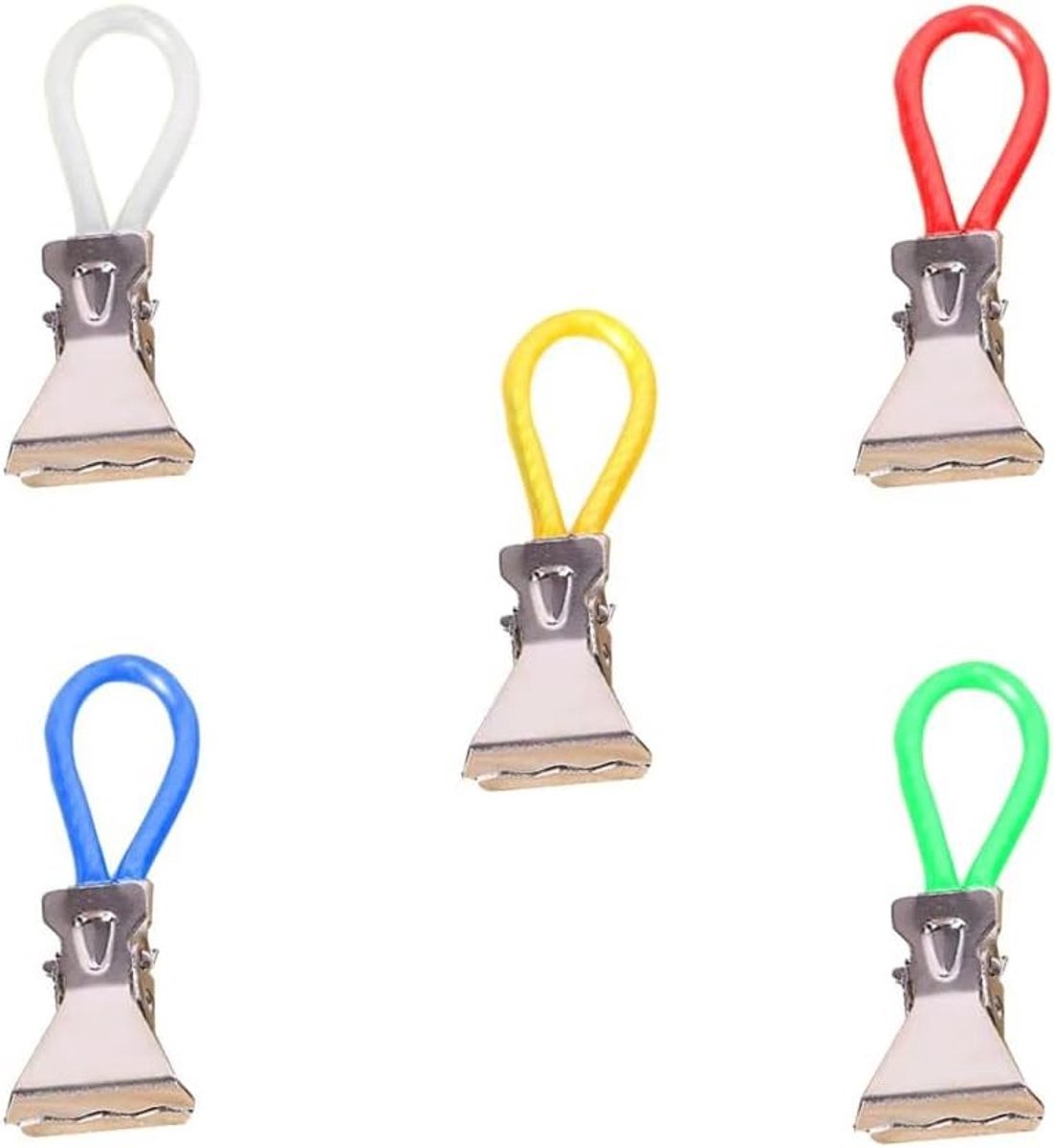 Vijfkleurige metalen handdoekclips voor keuken, badkamer en kasten - handdoekhaken set