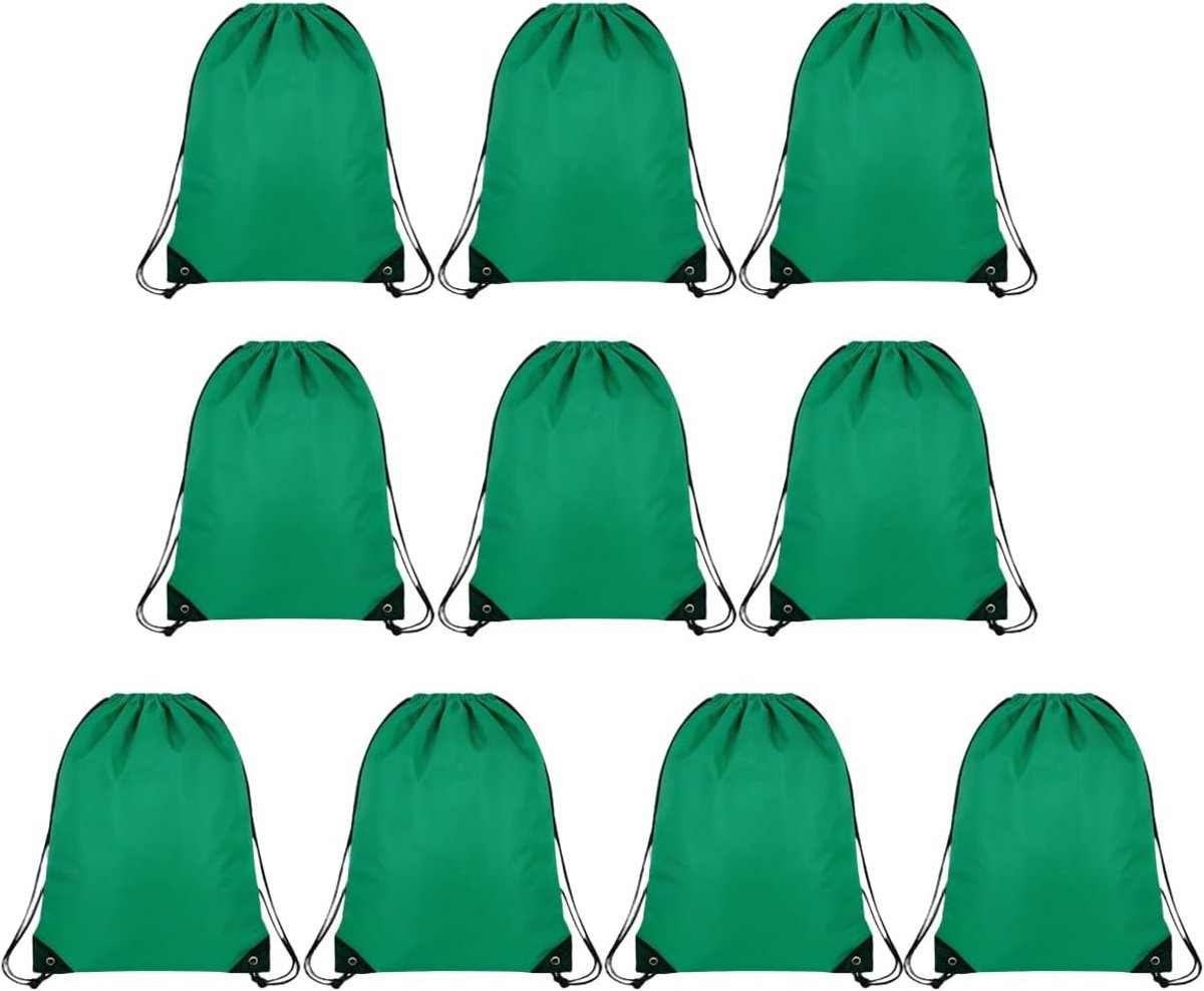 1 Stks Trekkoord Tassen Rugzak, Trekkoord Tas voor Gym, School, Reizen, Picknick, Sport, Strand Opslag voor Meisjes Jongens, Groen, M, Tassen met trekkoord