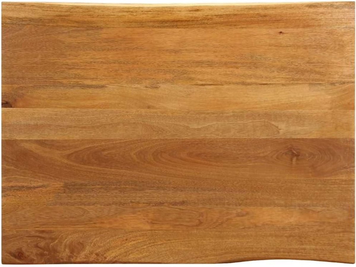 Mangohout tafelblad met boomrand 110 x 80 x 2,5 cm - massief mango reserveplaat voor tafelframe - natuurlijk tafelblad van massief mangohout