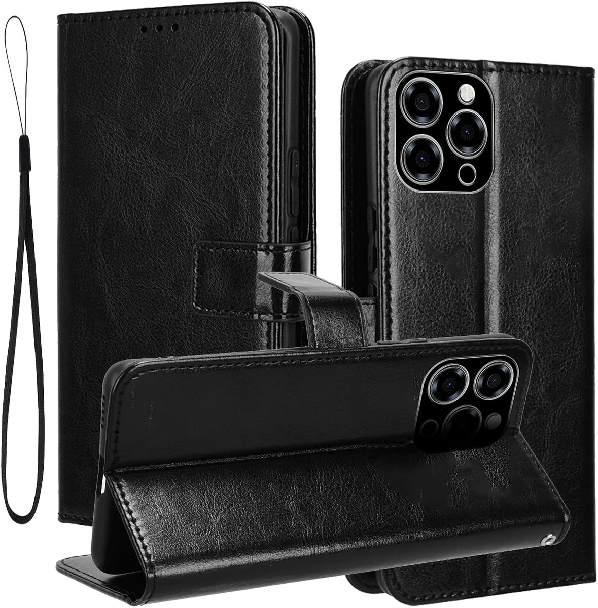 Hoes voor mobiele telefoon voor DOOGEE Note 58/Note 58 Pro, magneetsluiting, inklapbaar, premium PU-leren flip wallet, beschermhoes, stootvaste binnenkant TPU telefoonhoes met kaartenvak en