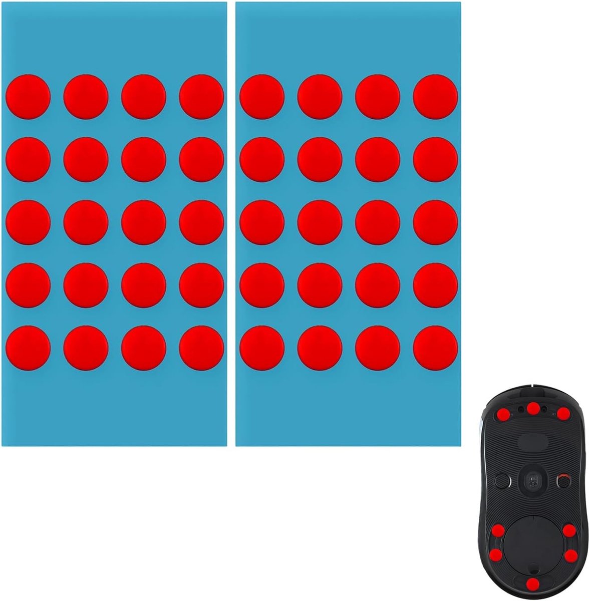 Muisvoetjes - 40 stuks muisvoetjes voor Logitech G Pro, rood, 0,8 mm, voor soepel glijden tijdens gamen en kantoorwerk