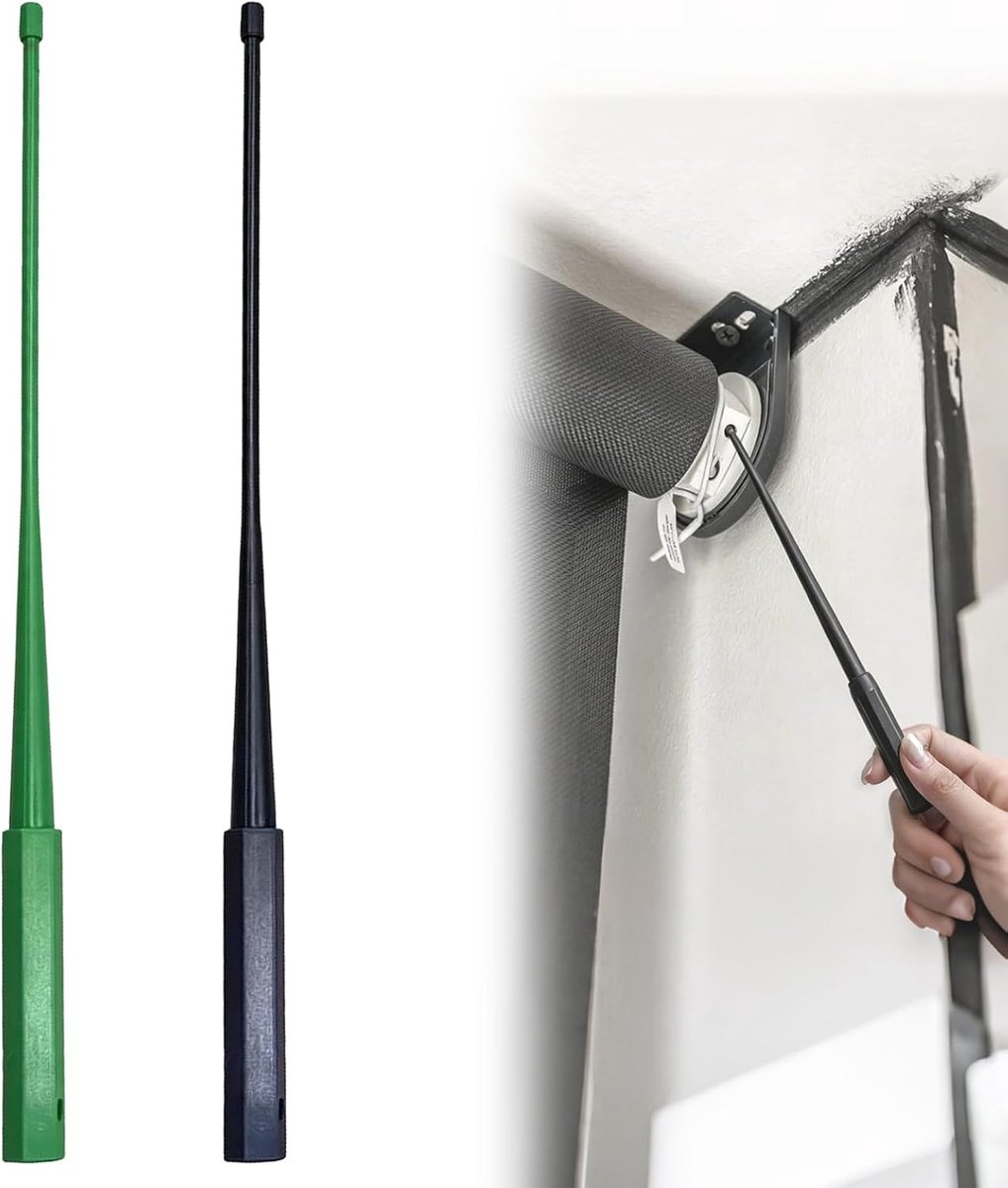 2 stuks instelgereedschap voor buismotor rolluiken, instelpen 4 mm zeskant, lengte 22 cm, zwart en groen, kunststof, voor mechanische eindschakelaars