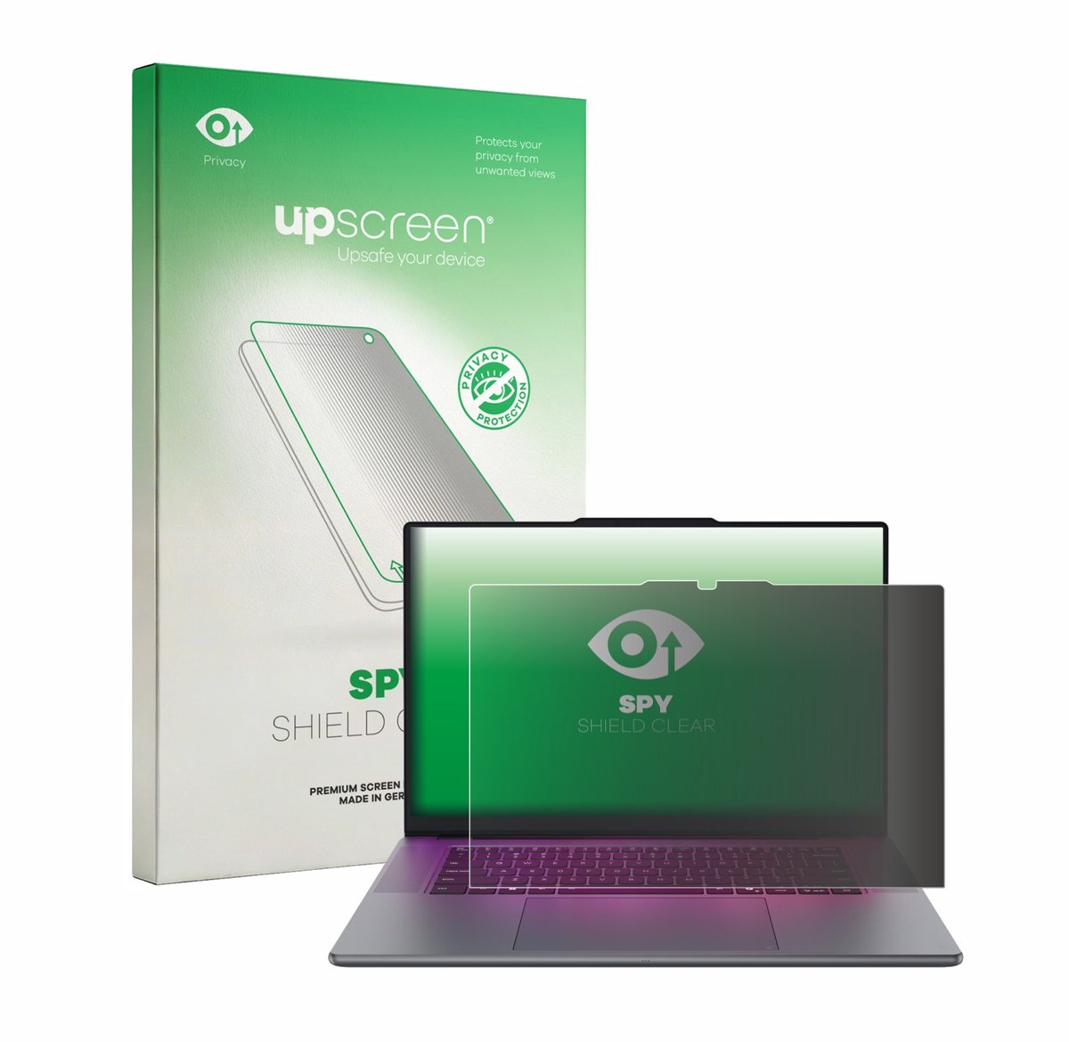 upscreen - privacy screenprotector voor Lenovo Yoga Pro 9i Gen 11 Aura Edition 16" - Folie Beschermfolie Blauwlichtfilter