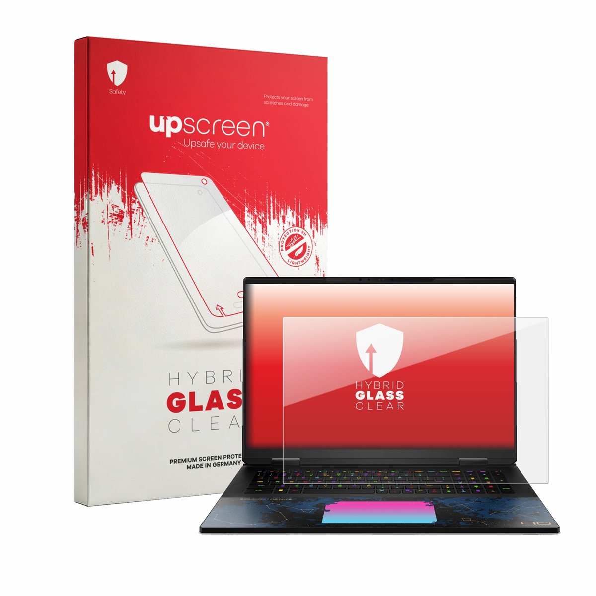 upscreen - Screenprotector voor MSI Titan 18 HX Dragon Edition Draco Epic - Folie Beschermfolie Beschermglas transparant