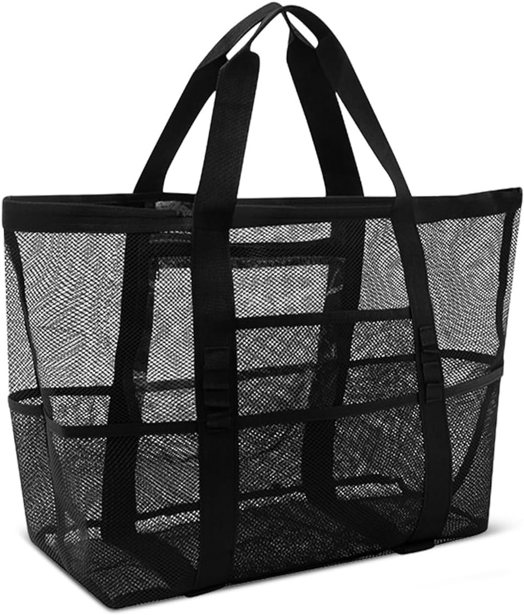 Grote Mesh Strandtas voor Zandspeelgoed, Perfect voor Vakantie en Sportactiviteiten