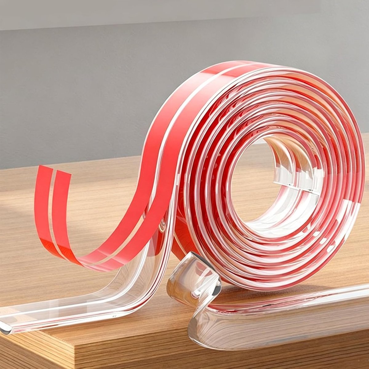 Randbescherming voor kinderen, transparant, 4 meter, randbescherming met sterke acryllijm, transparant, zelfklevend, pvc, veiligheidsstrips van zachte siliconen voor tafels en meubels