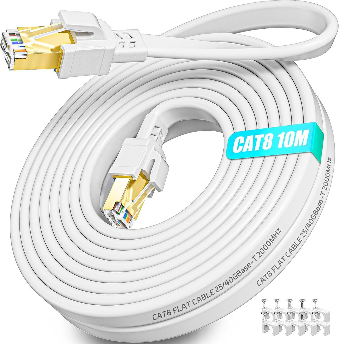 Ethernet Kabel 10m Cat 8 Netwerkkabel 10 meter Hoge Snelheid