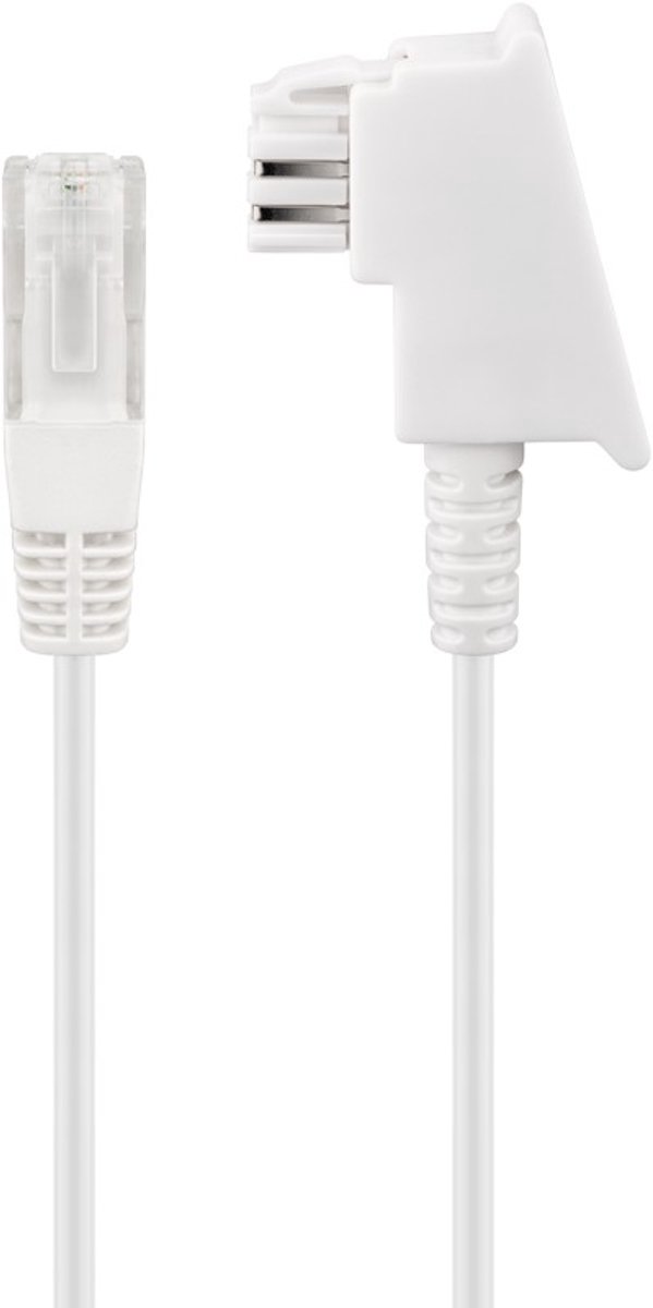Goobay TAE-F kabel voor DSL/VDSL, koperen geleider, TAE-F-stekker naar RJ45-stekker (8P2C), 2 m