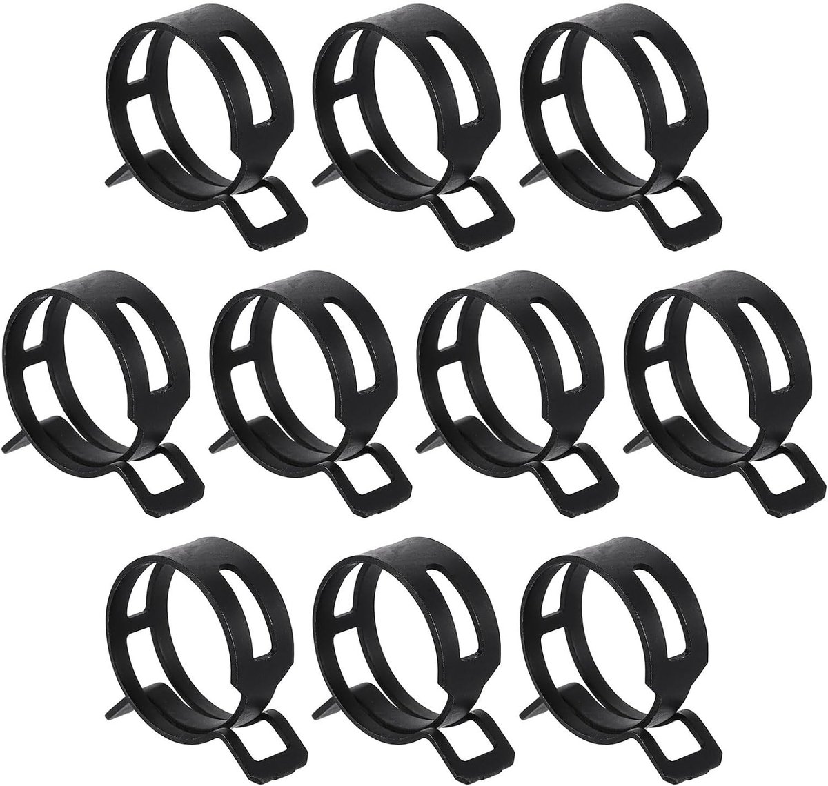 Set van 10 Veerklemmen voor Brandstofslangen - 32mm Tyre Type Slangklemmen voor Vacuumtoepassingen en Zwart Rubber