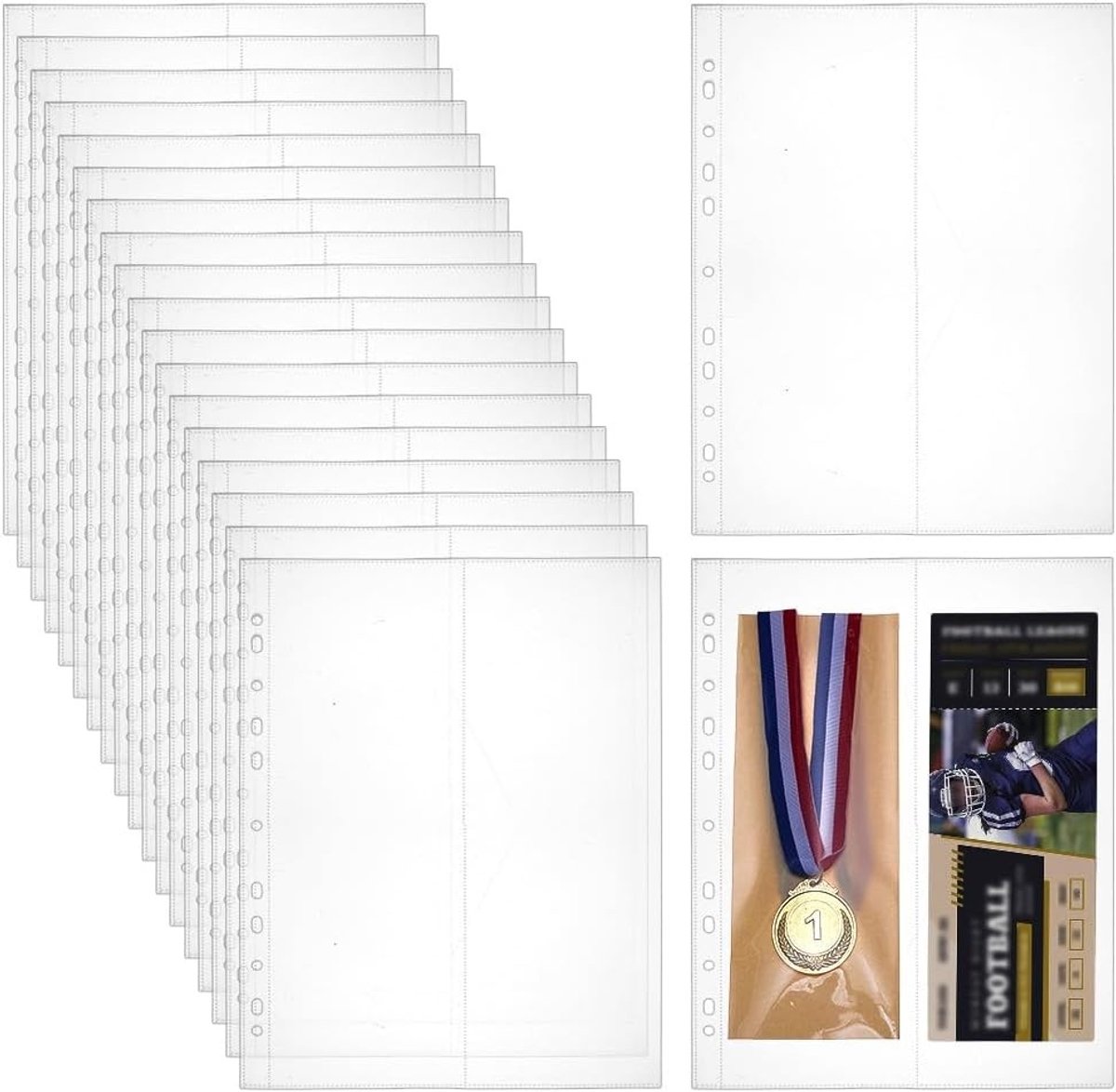 20 Stuks Award Ribbon Organizer voor 107x310mm Ribbons - Duidelijke Plastic Foto Kaarthoezen, Opbergmap en Bladwijzers voor Scrapbooking en Creatieve Projecten