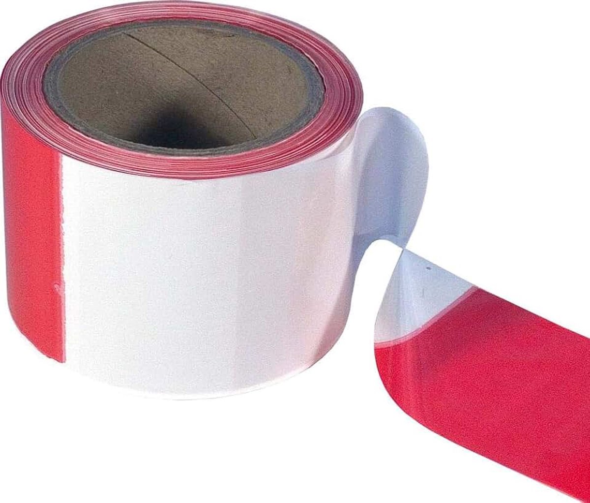 Afsluitband 80 mm rood/wit 50 m