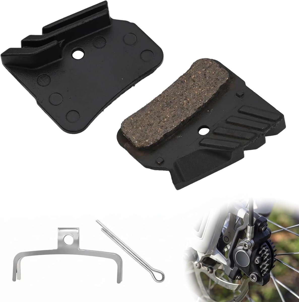 1 paar fietsremblokken van keramiek voor 4 zuigers, zwarte high-performance remblokken voor mountainbikes, compatibel met, duurzame vervanging voor fietsschijfremmen
