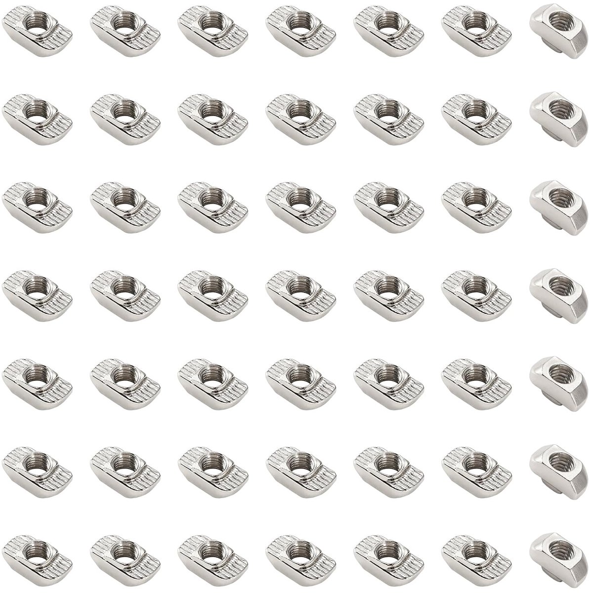 50 Stuks 30-Serie M6 Schuifmoer met T-sleuf, Hamerkop T-Moeren, voor Geëxtrudeerde Aluminium Rails Uit de 30-Serie