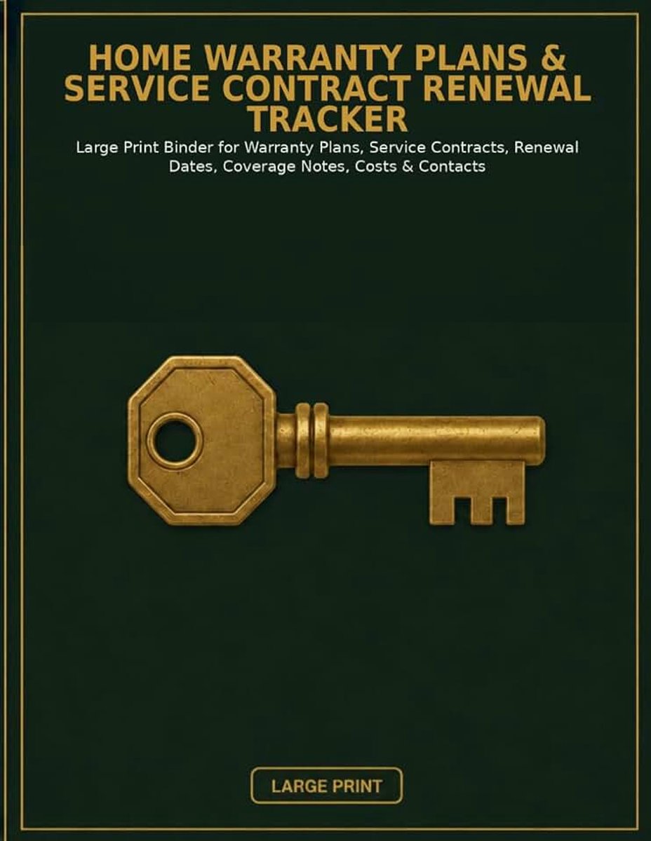 Warranty Plans & Service Contract Renewal Tracker: Large Print Binder for Warranty Plans, Service Contracts, Renewal Dates, Coverage Notes, Costs & Contacts