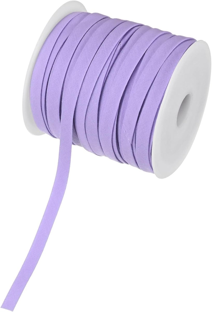Biaisband, 1/4 inch x 25 yard biaisband voor naaien, aanbrengen op naaien, zomen, binden, quilten, doe-het-zelf knutselaccessoires (lichtpaars)